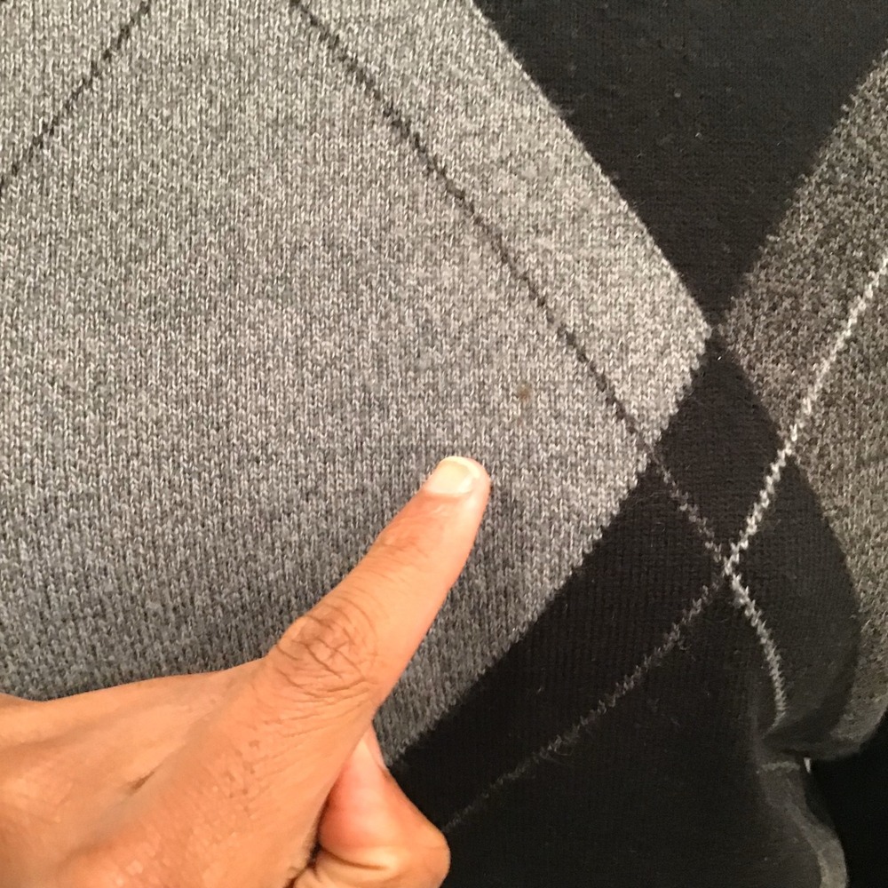 Geoffrey Beene Sweater Mens XL Black Gray Argyle Crew Neck Knit Office Wear - Picture 8 of 8